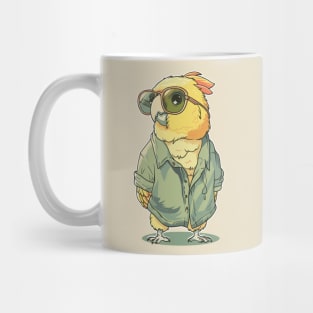 Vintage Green Cheek Conure Exotic Birds Parrot Sunglasses Mug